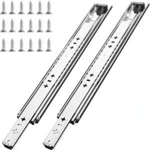 1 Pair 36 Inch 260 Lb Capacity Heavy Duty Drawer Slides with Screws,Side Mount Undermount Full Extension 3 Fold Ball Bearing Stainless Steel Hardware Drawer Rails