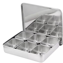 Mini Container, Stainless Steel Place Box, Multi Compartment Set For Food, Herbs, Seasoning and Spices (6 Compartment)