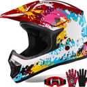 XFMT Youth Dirt Bike Helmet DOT Approved Kids Full Face Motocross Helmets, Medium
