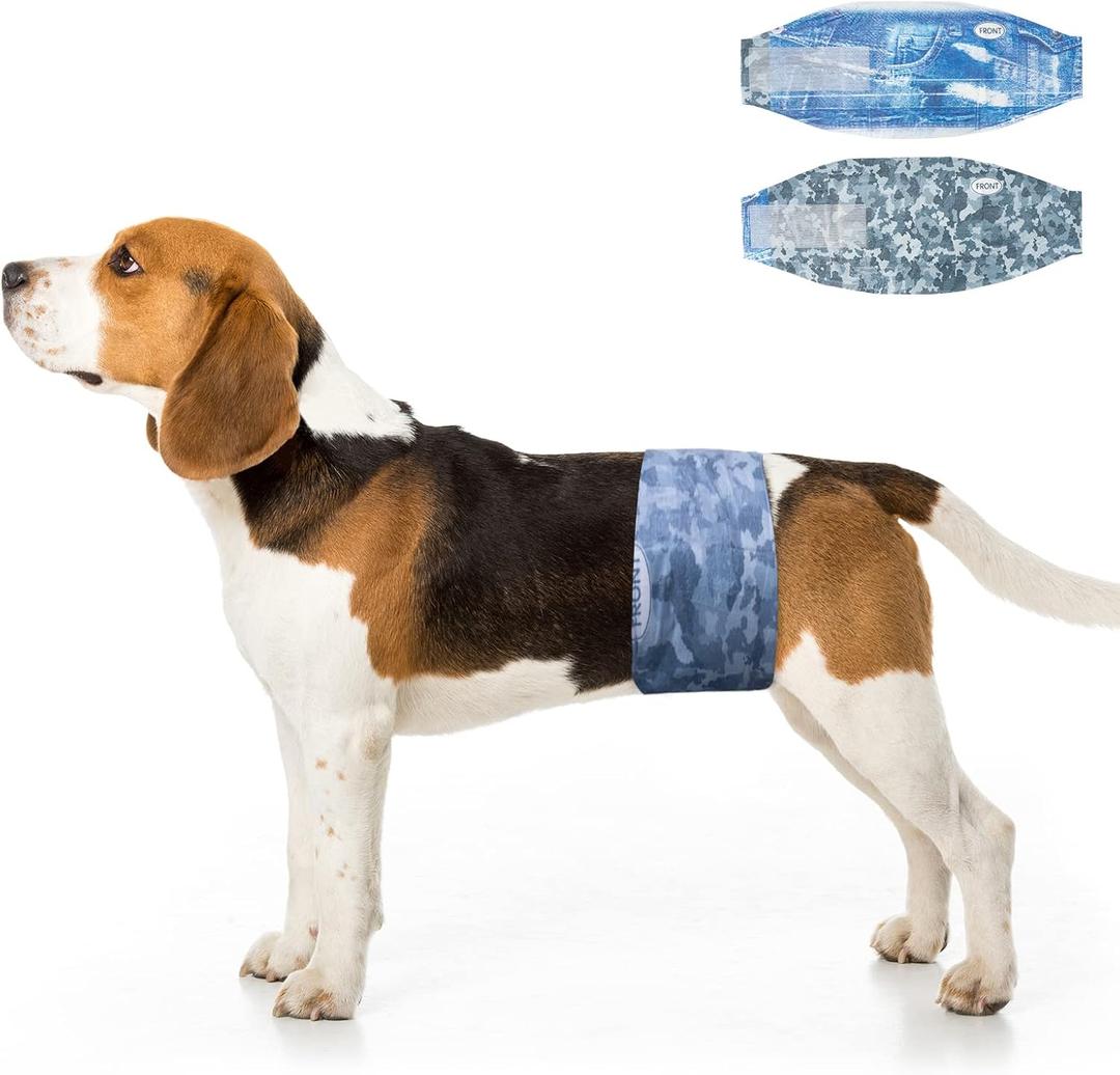 Dono Dog Diapers Male Disposable Male Dog Wraps, 48 Count Wider Doggie Puppy Diapers, Male Belly Bands, Super Absorbent, Leak-Proof Fit, Excitable Urination, Incontinence, M (Medium (18-25inch))