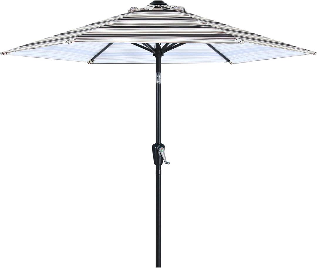 ABCCANOPY 7.5FT Outdoor Patio Umbrella, UV Protection Table Umbrella w/Crank for Easy Set Up, Suitable for Garden, Lawn, Deck & Backyard (Navy Black Stripe) 