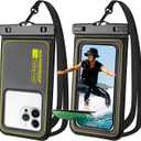 Waterproof Phone Pouch 2 Pack, IP68 Floating Waterproof Phone Case, Up to 8.3" Dry Bag for iPhone 17 16 15 14 13 Pro Max Samsung S25 Ultra S24 S23, Kayak/Beach/Cruise Travel Essentials Black