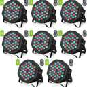 HOLDLAMP Rechargeable Par Lights 36W RGB Battery Powered, Wireless LED Par Lights DJ Uplights Sound Activated& Remote Control for Wedding Events Club Party Church Stage Lighting, 8 Pack