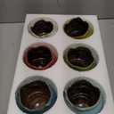 TOPZEA Set of 6 Succulent Plant Pots, 4 Inch Glazed Ceramic Pots with Drainage and Saucer, Mini Bonsai Planter Small Flower Pots for Indoor Outdoor Use