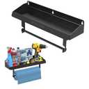 UNITEDPOWER Hand Tool Tray with Paper Holder, 2-in-1 Wall Mount Hardware Small Tools Rack, Storage Organizer for Workshop, Shed, Garage, Holds 40 lbs