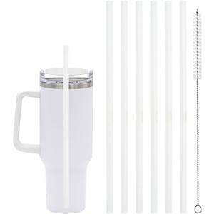 6 Pcs Replacement Straw for Stanley Adventure Quencher 40 oz 30 oz Cup Tumbler,Straws with Cleaning Brush for Stanley Accessories