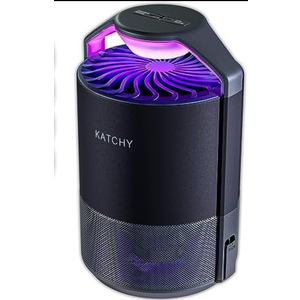 Katchy Flying Insect Trap Indoor – Catcher & Killer for Mosquito, Fruit Fly, Gnat & Small Moth – Non-Zapper with Suction & Blue Light – Ideal for Indoor Spaces, Kitchen & Plants (Original, Black)