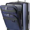 KROSER Hardside Expandable Carry On Luggage 22x14x9 Airline Approved With Front Business Pockets, 20 Inch Suitcases with Wheels, Carry on Suitcase with TSA Lock & USB Port, Navy