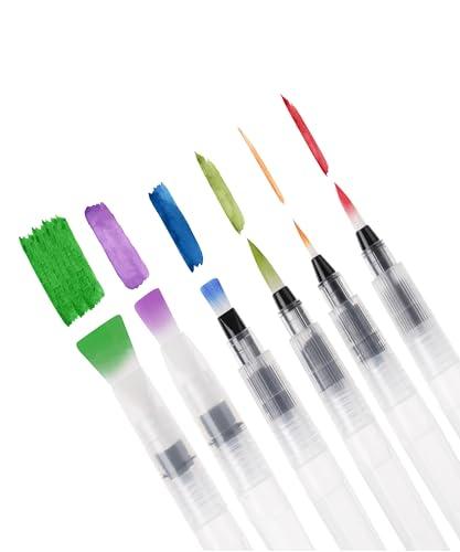 Mr. Pen- Watercolor Brush Pens, 6 pcs, Watercolor Brushes Set, Water Brush Pen, Water Color Pens, Refillable Brush Pen