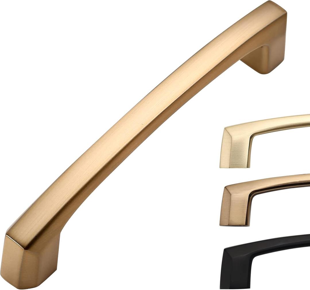 AOOTOCH 10 Pack 4 Inch Champagne Bronze Cabinet Pulls Kitchen Cabinet Handles Kitchen Handles for Cabinets Cupboard Handles Champagne Drawer Handle Dresser Pulls
