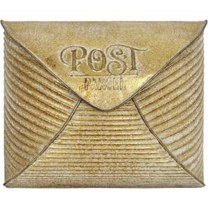 BIG FORTUNE Wall Mount Mailbox for House Outside,5" D x 13.8" W x 11.2" H,Vintage Metal Door Mailbox Antique Style Nostalgic Charm Home Decor Garden Vintage English Cottage Decor(Gold)