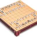 Yellow Mountain Imports Shogi Japanese Chess Game Set - Wooden Board with Drawers and Traditional Koma Playing Pieces