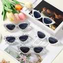 4 x WantGor Cat Eye Sunglasses for Women, Bachelorette Party Bride to Be Gifts Bride Sun Glasses Bridal Engagement Decorations (White)