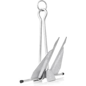 MARINE SYSTEM Galvanized Fluke Anchor for Different Size Boats Pontoon, Deck, Fishing, and Sail