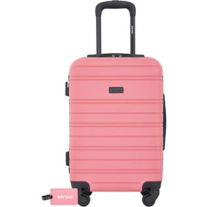 kensie 22" Peonies Hardside Carry-On Luggage with ID Tag, Flowering Ginger, 20-Inch