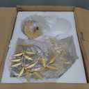 TOCHIC Semi Flush Mount Ceiling Light, 5-Light Modern Gold Leaf Chandelier, 23.2" D Farmhouse Close to Ceiling Light Fixture Entryway Flush Mount for Bedroom Dining Room Living Room Kitchen Foyer