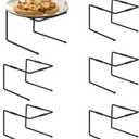 HPC DECOR 6PCS Black Metal Pizza Stands for Tables- Pizza Pan Riser Rack Holder- Food Display Riser Stands for Party Buffet Table Platter Tray- Metal Display Stands for Home, Restaurant, Catering