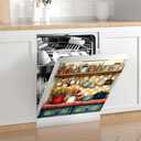 Flower Dishwasher Magnet Cover Magnetic Sticker Decorative Refrigerator Wash Machine Magnet Cover Door Panels Home Cabinet Appliances Stickers for Wash Machine Dryer (Kitchen, 23x26in)