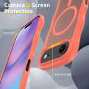 Magnetic for iPhone Air Case, (Compatible with Magsafe) Curly Wavy Frame Hard Translucent Matte Clear Back Cover for Women Men TPU Bumper Shockproof Phone Case (Orange)