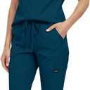 VIAOLI Scrubs for Women - V-Neck Top & Cargo Pants Uniform Womens Medical Scrubs Set for Nurses, Doctors (Teal, XL)