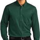 Wangyue Men's Long Sleeve Dress Shirts Casual Button Down Shirts Slim Fit Formal Dress Shirts with Pockets (XX-Large, Dark Green)