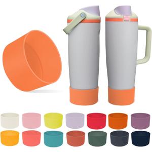 Silicone Boot for Owala 30oz & 40oz FreeSip Sway Bottles & Tumblers - Non-Slip, Scratch-Resistant, Stability Enhancer (Beach House Orange)