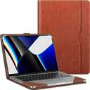 Fintie Sleeve Case for MacBook Pro 14 Inch A3401 A3185 A3112 A2992 A2918 A2779 A2442 (2024 2023 2022 2021 Release), PU Leather Folio Book Cover for MacBook Pro 14" M4/ M3/ M2/ M1 Pro/ Max Chip (Brown)