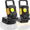Tresda 18V/20V Cordless Work Light, 2Pack 25W Portable Flood Lights Compatible with Dewalt/Makita 20V Max Battery, COB Work Light with 3 Lighting Modes and Upgraded Low Voltage Protection(no Battery)