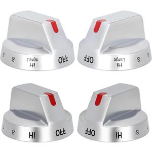 DG94-03500A/Z for NE63T8111SS/AA NE63T8311SS/AA NE63BG8315SSAA Samsung Electric Stove Knob Replacement, DG94-03500V DG94-03500W Knobs Compatible with Samung Electric Range Better Than OEM (Silver)