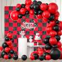 48 PCS Black Red Shimmer Wall Backdrop, Square Sequin Photo Backdrops Panel, Glitter Wall Background for Birthdays, Weddings, Graduation, Engagements, Disco Bachelorette Party Decoration (6FTx8FT)