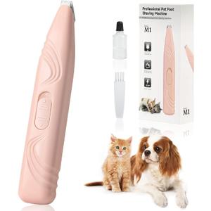 Dog Paw Trimmers, Cat Paw Clippers Low Noise Cordless Electric Mini Pet Clippers for Small & Medium Pets (Pink)