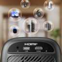 [Electric Focus] GROVIEW Mini Projector Bluetooth, Fully Sealed Portable Projector, 75% Zoom & Low Noise, Movie Projector for Phone/Laptop/Stick/HDMI/USB-Gray