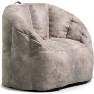 Big Joe Milano Large Bean Bag Chair for Kids, Teens, Adults, Cement Blazer, Lightweight Seat for Reading Nook and Gaming Vegan Leather, 3.5 foot Refillable
