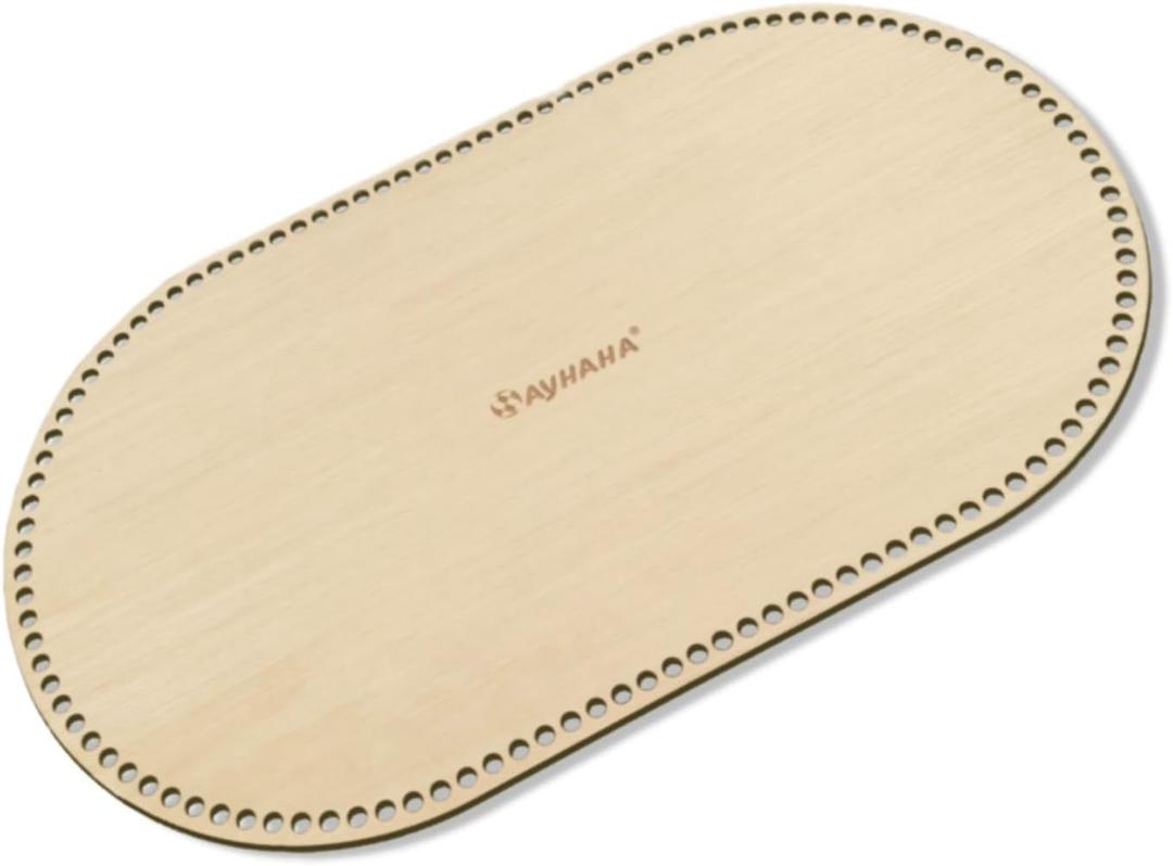Large Moses Basket Wood Bottom 31.5 x 15.75 inches,Oval Natural Wood Base Shaper for DIY Crochet or Knitting Weaving Crafts Home Decoration (1PC)