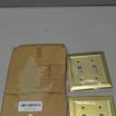 Metal Wall Plate for Electrical Outlets, Decorative Brass Gold Switch Plates Outlet Cover, Light Switch Cover Plate, 2-Gang Wall Plates (Double Toggle, 2 Pack)