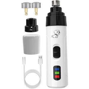 Dog Nail Grinder, Rechargeable Electric Pet Nail Grinder with Replacement Heads Painless Trimmers for All Pets