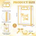 Marspark 30 Pcs Clear Thank You Gift Bags with Handle, Clear Plastic Gift Bag with Ribbon Transparent Tote Bags for Wedding, Birthday, Party Favors, 10.24 x 7.09 x 3.15 Inch (Gold), 1 count