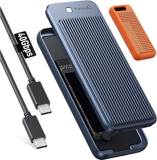 NewQ 40Gbps USB4 M.2 NVMe SSD Enclosure, Maintenance-Free USB4 SSD Enclosure: Type C USB 4.0 NVMe PCIe SSD Adapter Reader Compatible to MacBook Thunderbolt 4 | 3 | USB 3.2 Gen 2 x 2 | 3.0