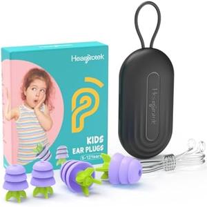 Kids Ear Plugs for 5-12 Yrs, 29 dB Noise Reduction Extra Small Soft Silicone Earplugs for Little Ears, Kids Ear Protection for Noise Sensitivity, Socializing,Ear Pressure Relief,Sleep,Focus (Purple)