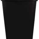 Amazon Basics Rectangular Plastic Office Wastebasket, Easy to Clean, 10 Gallon, Black, 2-Pack