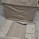 StorageWorks Storage Bins, Fabric Storage Bins for Shelves, Large Storage Baskets with Metal Frame, Closet Baskets and Bins with Handles, Brown and Beige, 2-Pack