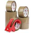BOMEI PACK Heavy Duty Brown Packing Tape with Dispenser, 2.6 mil, 1.88 inch x 55 Yards 8 Pack, Ultra Strong, Refill for Industrial Shipping Box Packaging Tape for Moving, Office, & Storage
