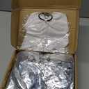 4 Pcs Cheerleading Pom Poms with Baton Handle and Cheerleader Hair Bows, 14 Inch Metallic Cheer Supplies for School Team Spirit Sports Dance Cheering (Silver, White)