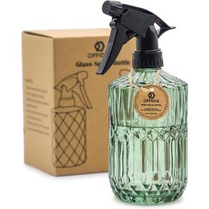 OFFIDIX Fine Mist Plant Mister,Handheld Pressure Glass Spray Bottles,0.43L/15.17oz Watering Can with Adjustable Nozzle for Outdoor Indoor Gardening and Cleaning Work(Light Green)