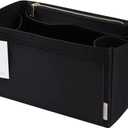 ZTUJO Purse Organizer Insert For Handbags, Silky Touching Bag Organizer Insert With Bottle Holder, Perfect for Speedy, Neverfull, Tote,ONTHEGO,Artsy,Handbag and More (Medium,Silky Black)