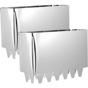 MorningRo 2 Pcs HVAC Metal Register Collar 4" x 10" x 6" Deep Installation Tabs to Clip Ends Together and Reduce Air Leakage Silver