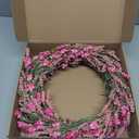 TEMPUS 20 Inch Pink Flower Wreath for Front Doors Spring and Summer for Indoor and Outdoor Decor Rustic and Farmhouse Style Home Pink Wreath