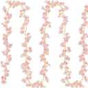 Cherry Blossom Garland Fake Cherry Flower Vines 2 Pcs Artificial Flower Garland Silk Hanging Floral Garland for Wedding Party Arch Office Pink Room Decor Japanese Kawaii Home Decoration