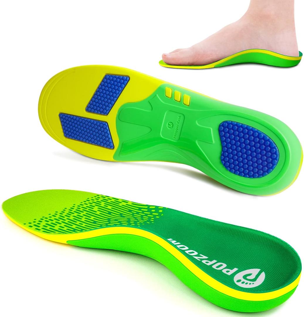 Arch Support Plantar Fasciitis Insoles - Heavy Duty Orthotic Inserts for Flat Feet, High Arch, Heel Pain - Men and Women