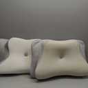 Cervical Neck Pillow, Memory Foam Pillows for Neck and Shoulder Pain Relief, 2 Heights Ergonomic Pillow with Breathable Ice Silk Cover, Neck Support Pillow for Side Back Stomach Sleepers (Pearl White), 2 Pack 